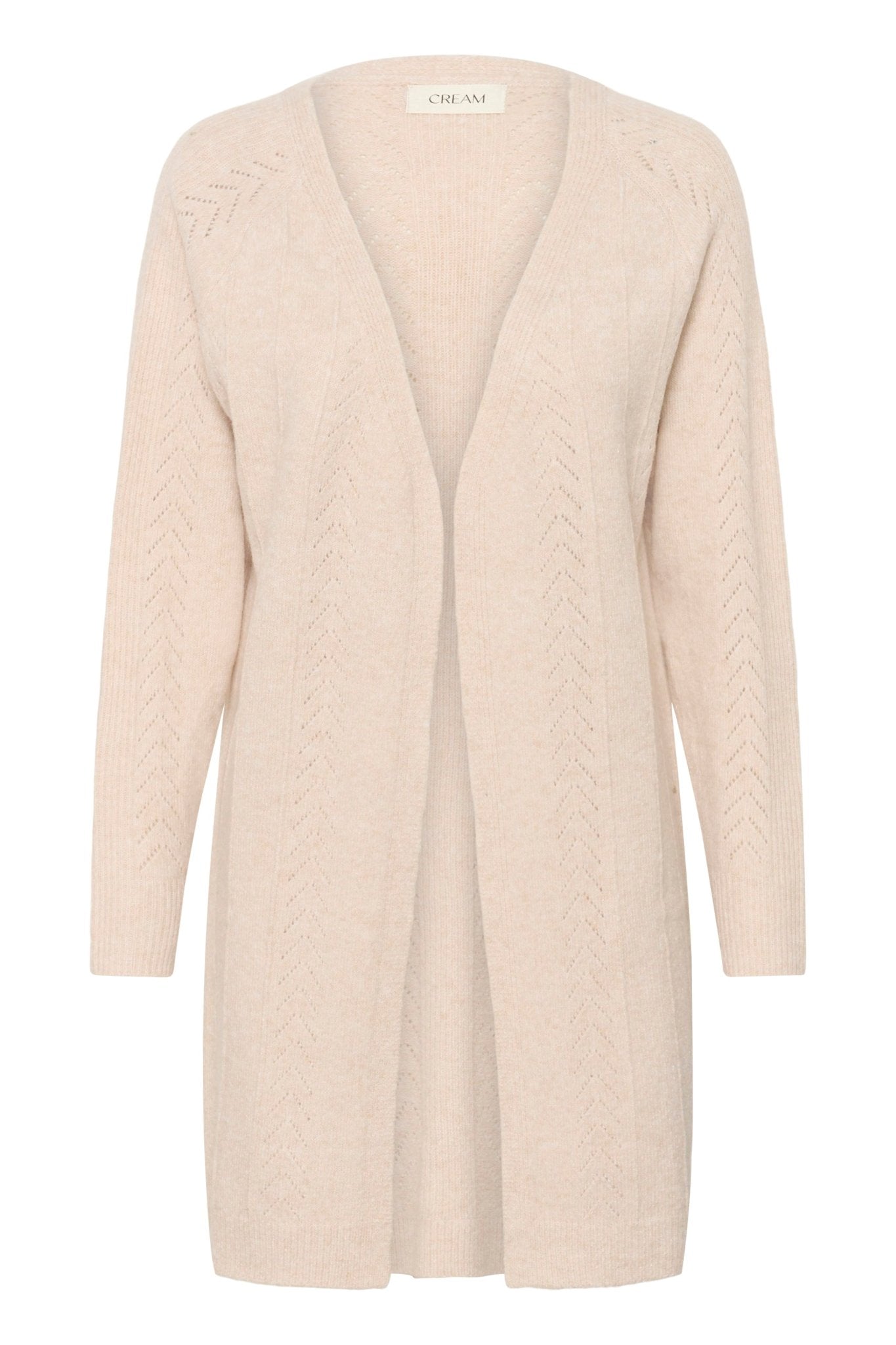 Holiday Long Knit Cardigan by Cream - oat melange - Blue Sky Fashions & Lingerie