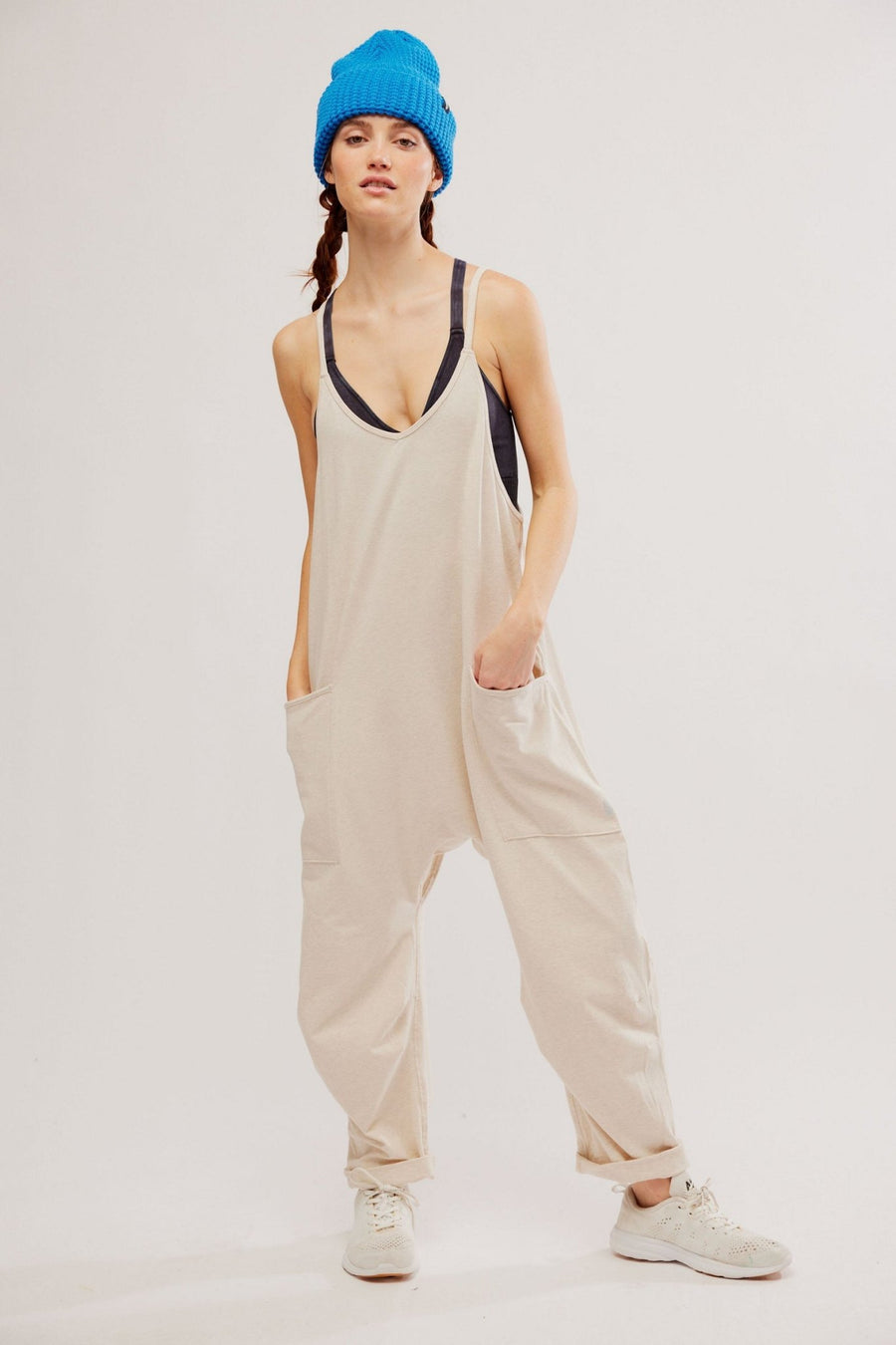 Hot Shot Onesie by Free People - oatmeal heather - Blue Sky Fashions & Lingerie