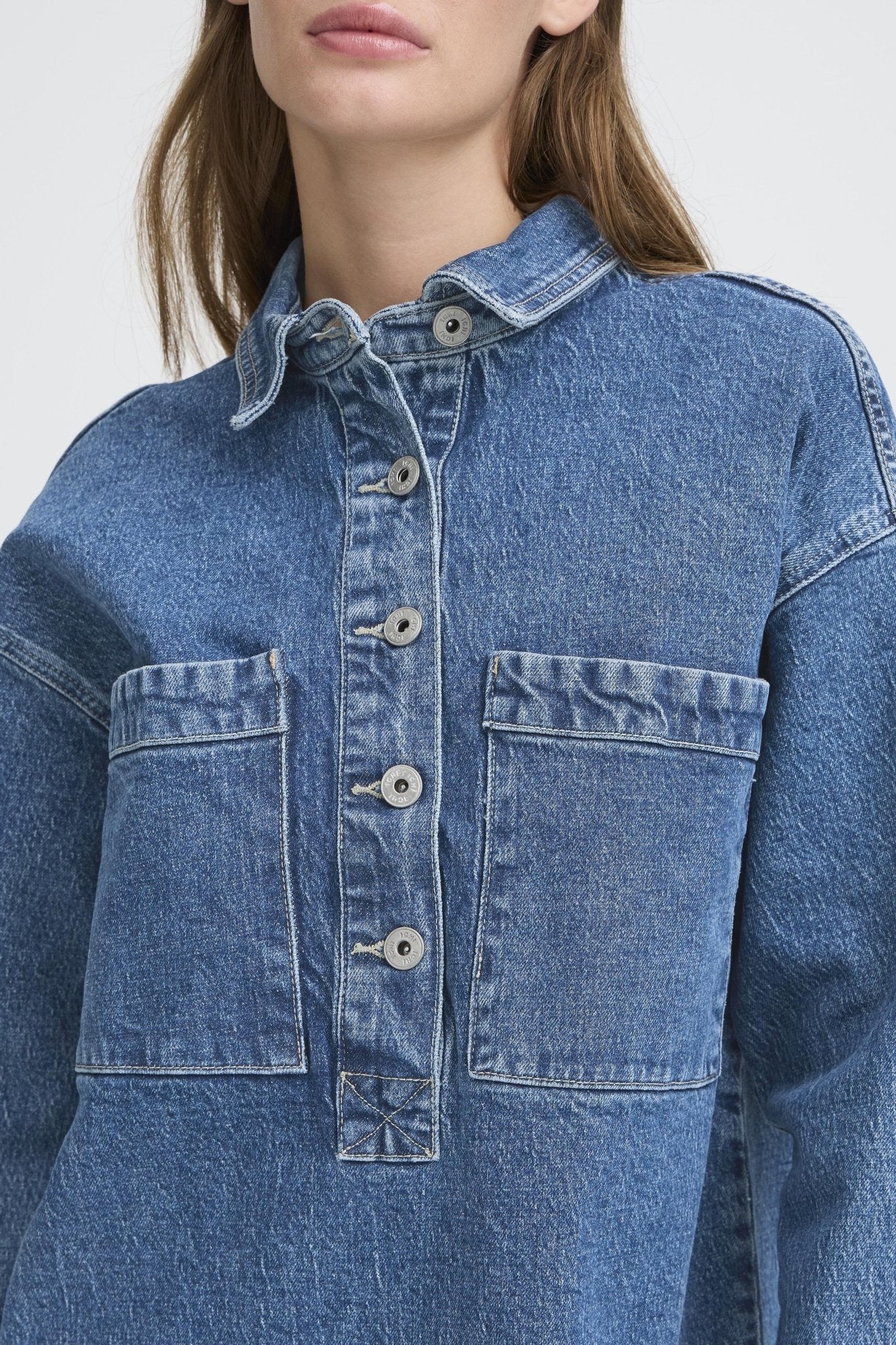 Hunni denim dress by Ichi - Blue Sky Fashions & Lingerie