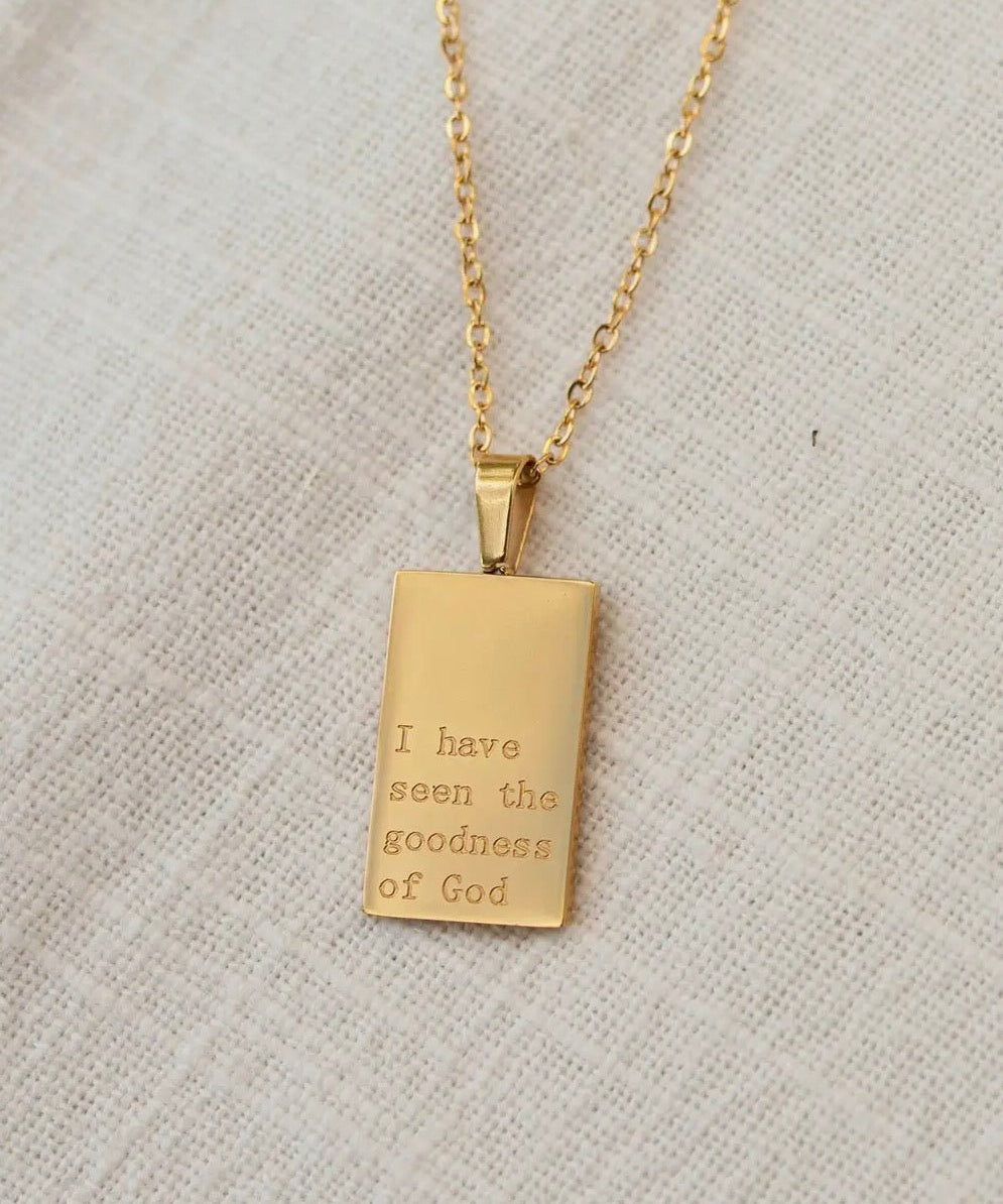 I Have Seen The Goodness of God 18k gold plated necklace - Blue Sky Fashions & Lingerie