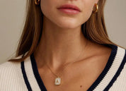 Initial Shell Tile Charm Necklace - Blue Sky Fashions & Lingerie