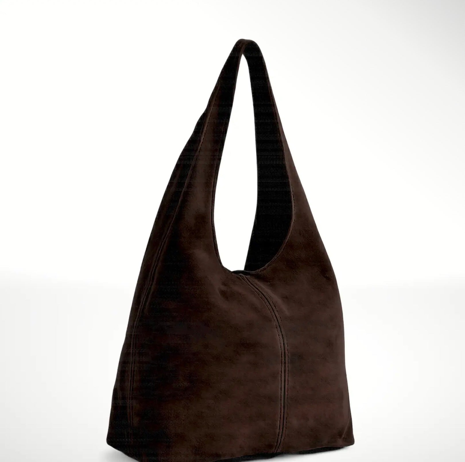Italian Leather Suede Hobo Bag - Fudge - Blue Sky Fashions & Lingerie