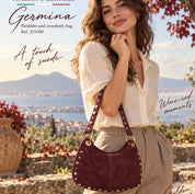 Italian Suede Leather Shoulder and Crossbody Bag - Chestnut - Blue Sky Fashions & Lingerie