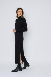 Ivy Luxe Fleece Maxi Dress - Black - Blue Sky Fashions & Lingerie