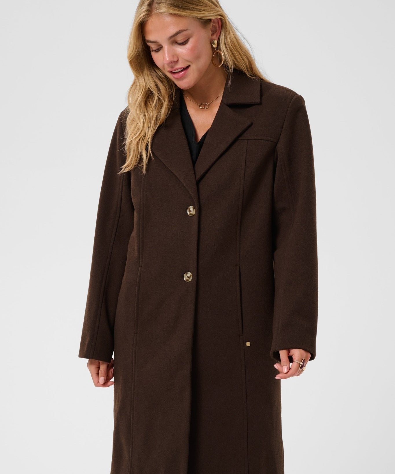 Jaze Long Coat by Cream - Java - Blue Sky Fashions & Lingerie