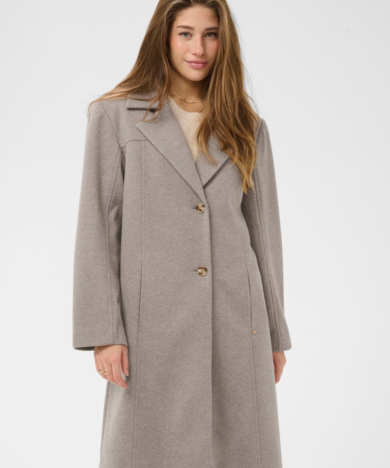 Jaze Long Coat by Cream - lentil melange - Blue Sky Fashions & Lingerie