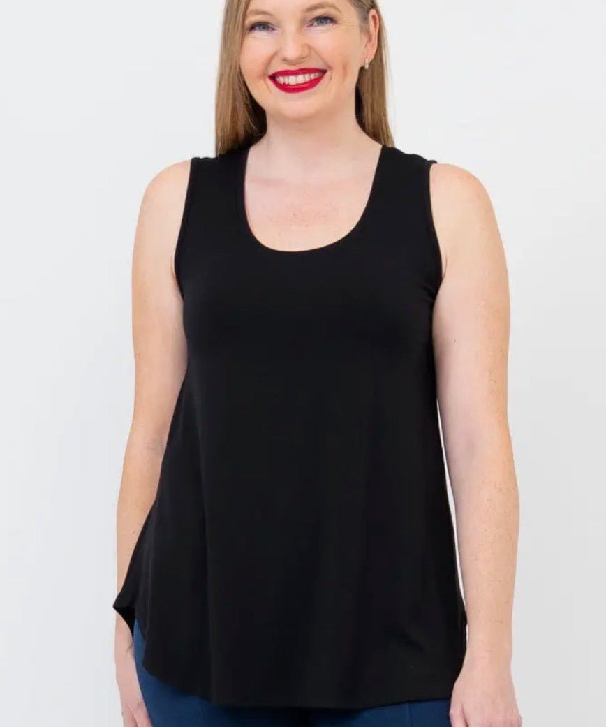 Jazz Tank, Black, Bamboo - Blue Sky Fashions & Lingerie
