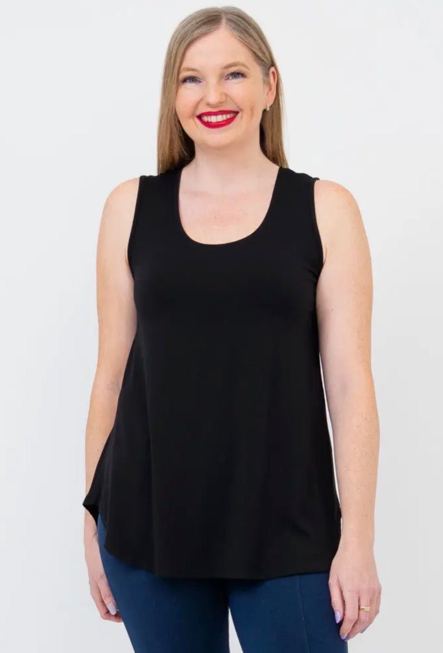 Jazz Tank, Black, Bamboo - Blue Sky Fashions & Lingerie