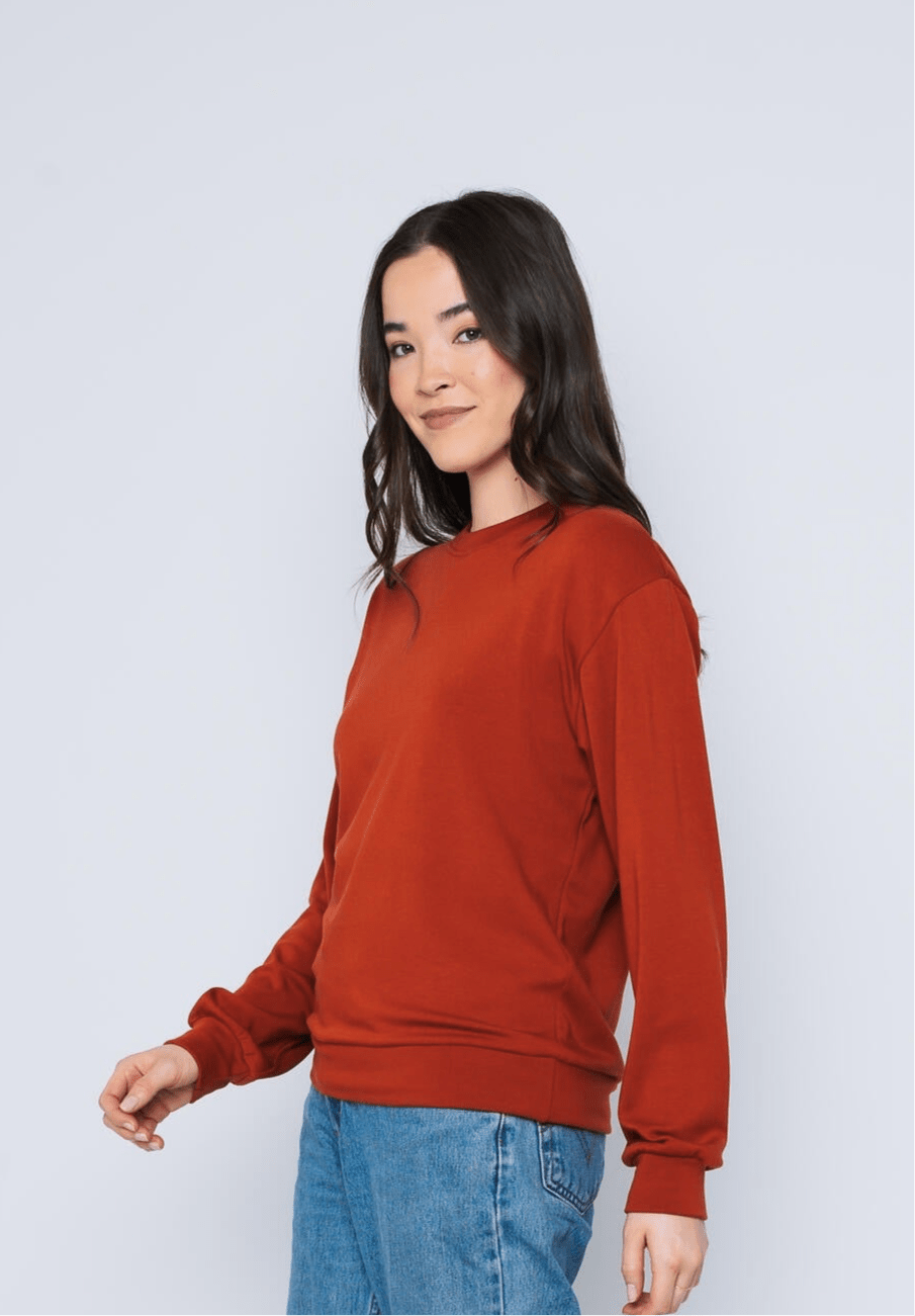 Jenna Luxe Crew Neck - Brick - Blue Sky Fashions & Lingerie