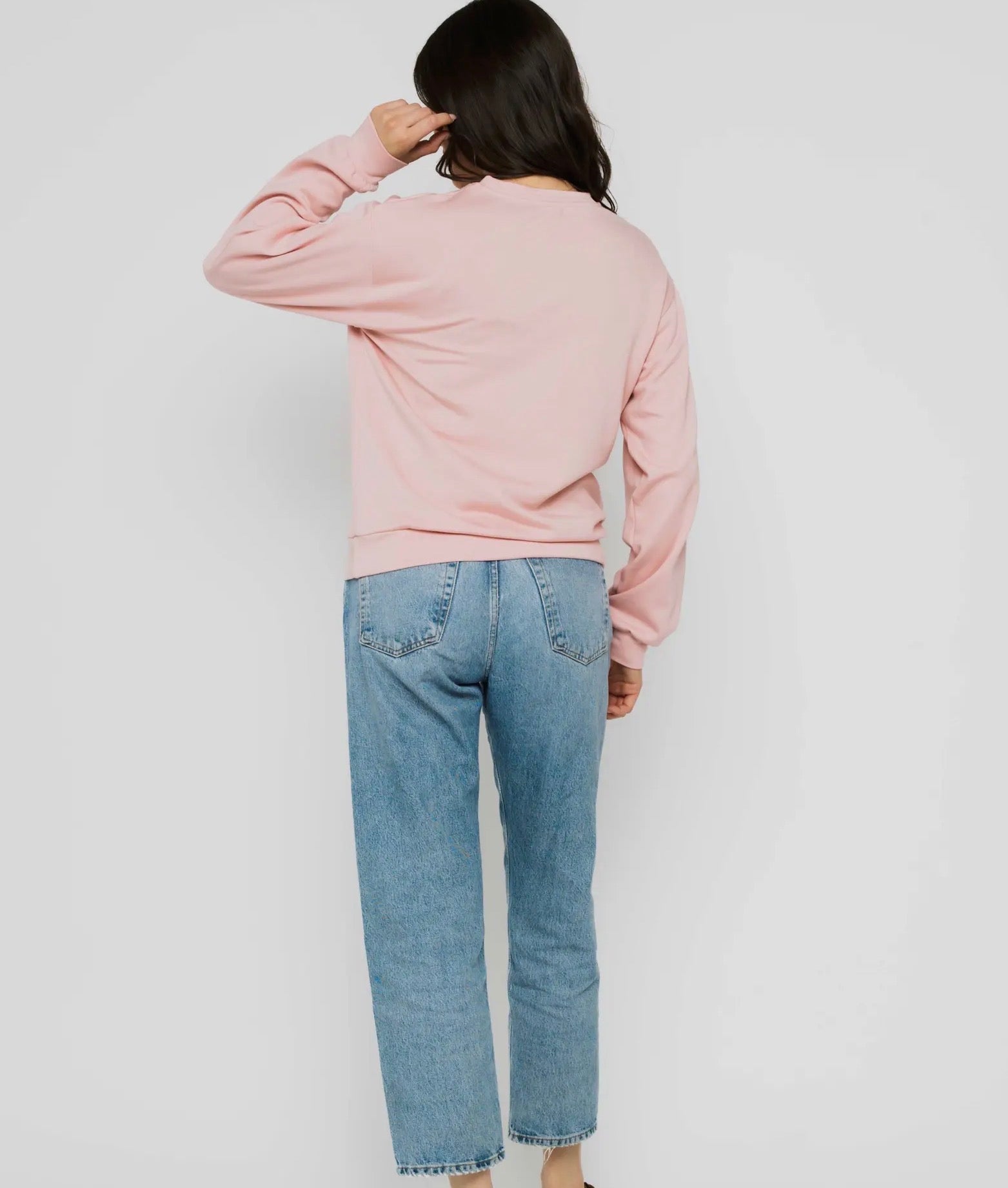 Jenna - Luxe Fleece Crew - Blush - Blue Sky Fashions & Lingerie