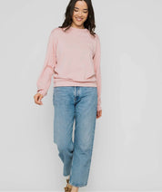 Jenna - Luxe Fleece Crew - Blush - Blue Sky Fashions & Lingerie