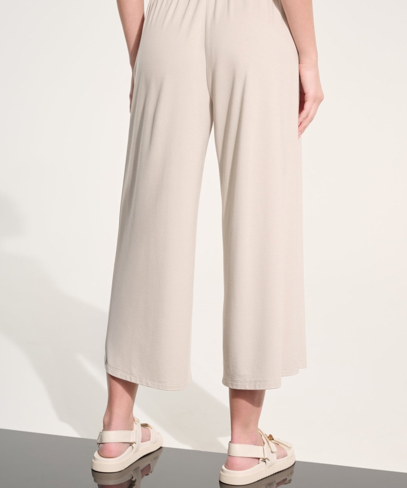 Jersey Pull - On Culotte Pant With Tie Waist in Moonstone - Blue Sky Fashions & Lingerie