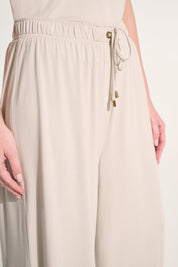 Jersey Pull - On Culotte Pant With Tie Waist in Moonstone - Blue Sky Fashions & Lingerie