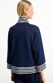 JOSEPH RIBKOFF JACKET 261617 - INDIGO/VANILLA - Blue Sky Fashions & Lingerie