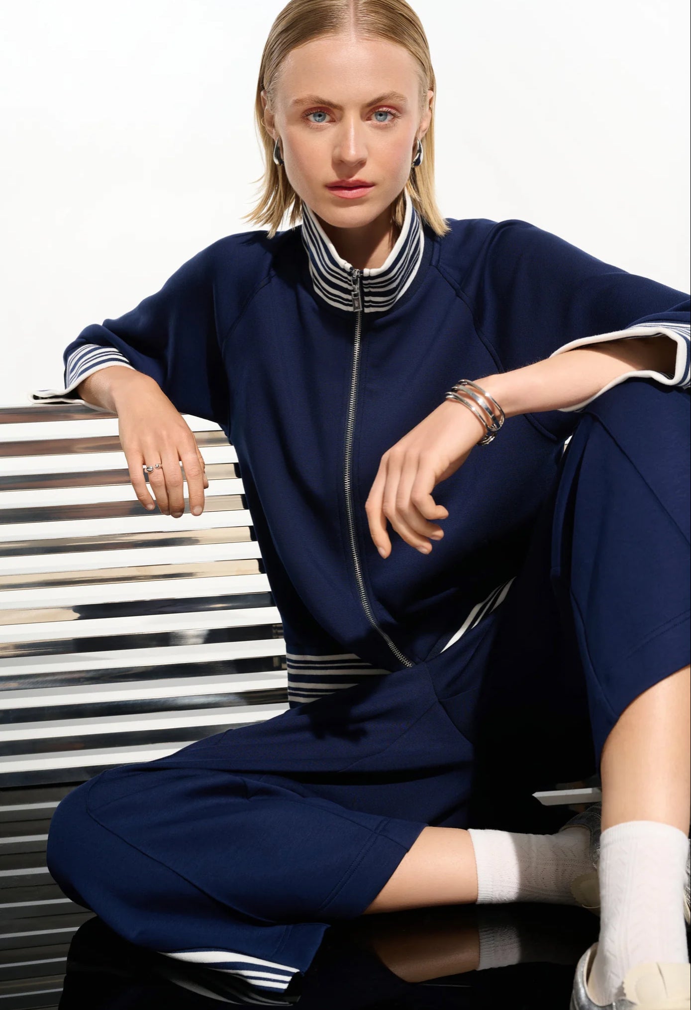 JOSEPH RIBKOFF JACKET 261617 - INDIGO/VANILLA - Blue Sky Fashions & Lingerie