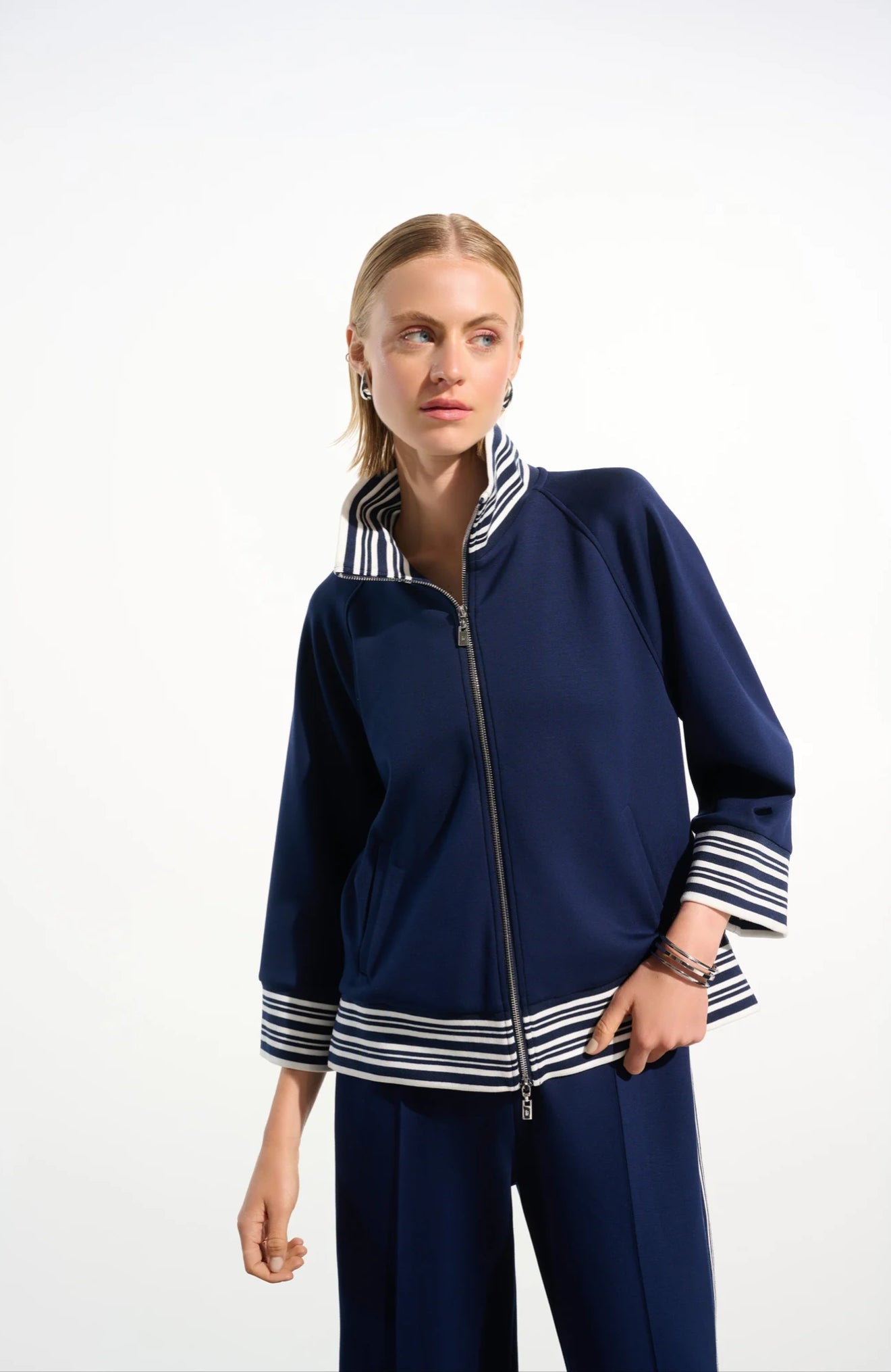 JOSEPH RIBKOFF JACKET 261617 - INDIGO/VANILLA - Blue Sky Fashions & Lingerie