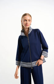 JOSEPH RIBKOFF JACKET 261617 - INDIGO/VANILLA - Blue Sky Fashions & Lingerie