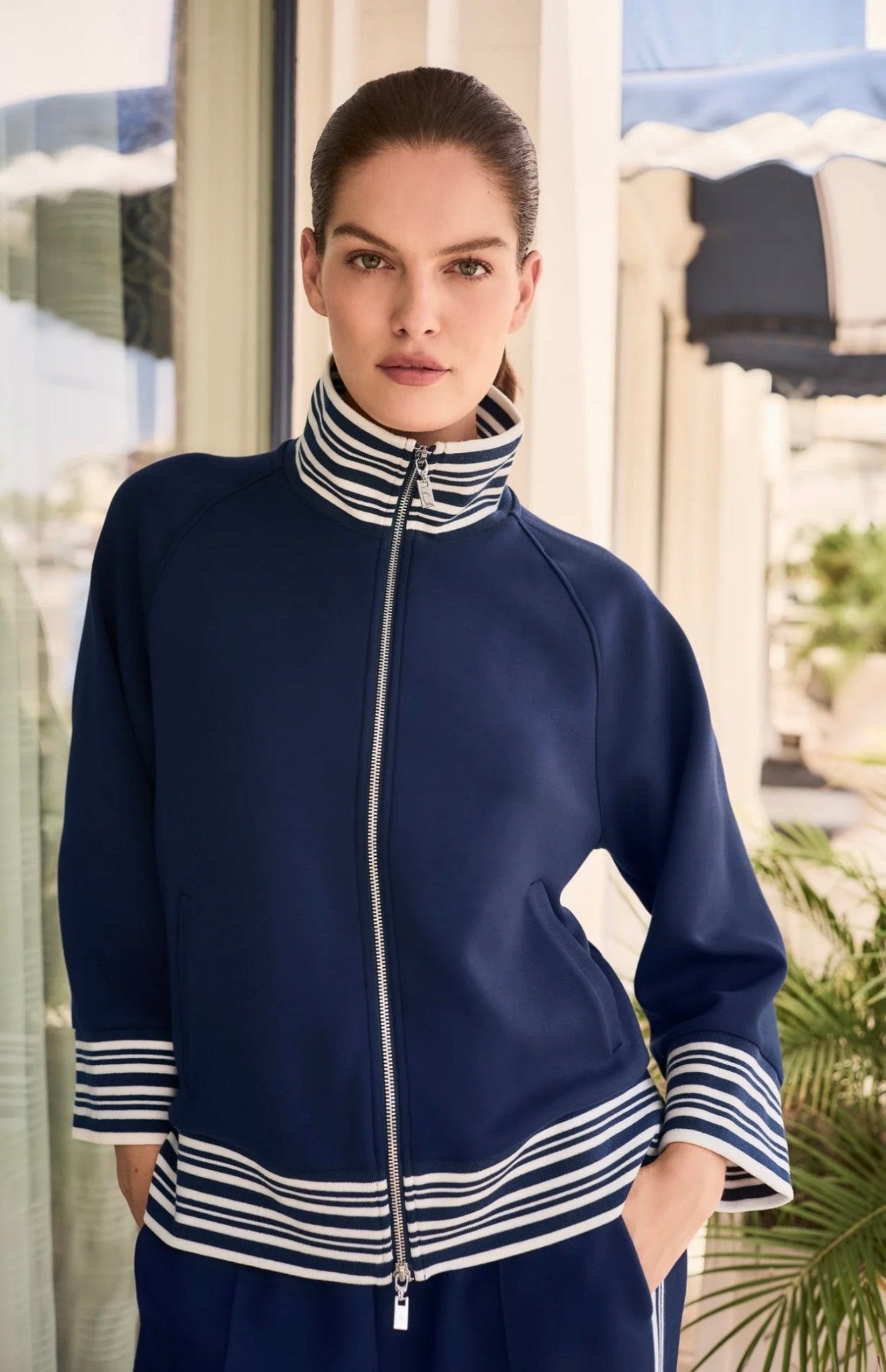 JOSEPH RIBKOFF JACKET 261617 - INDIGO/VANILLA - Blue Sky Fashions & Lingerie