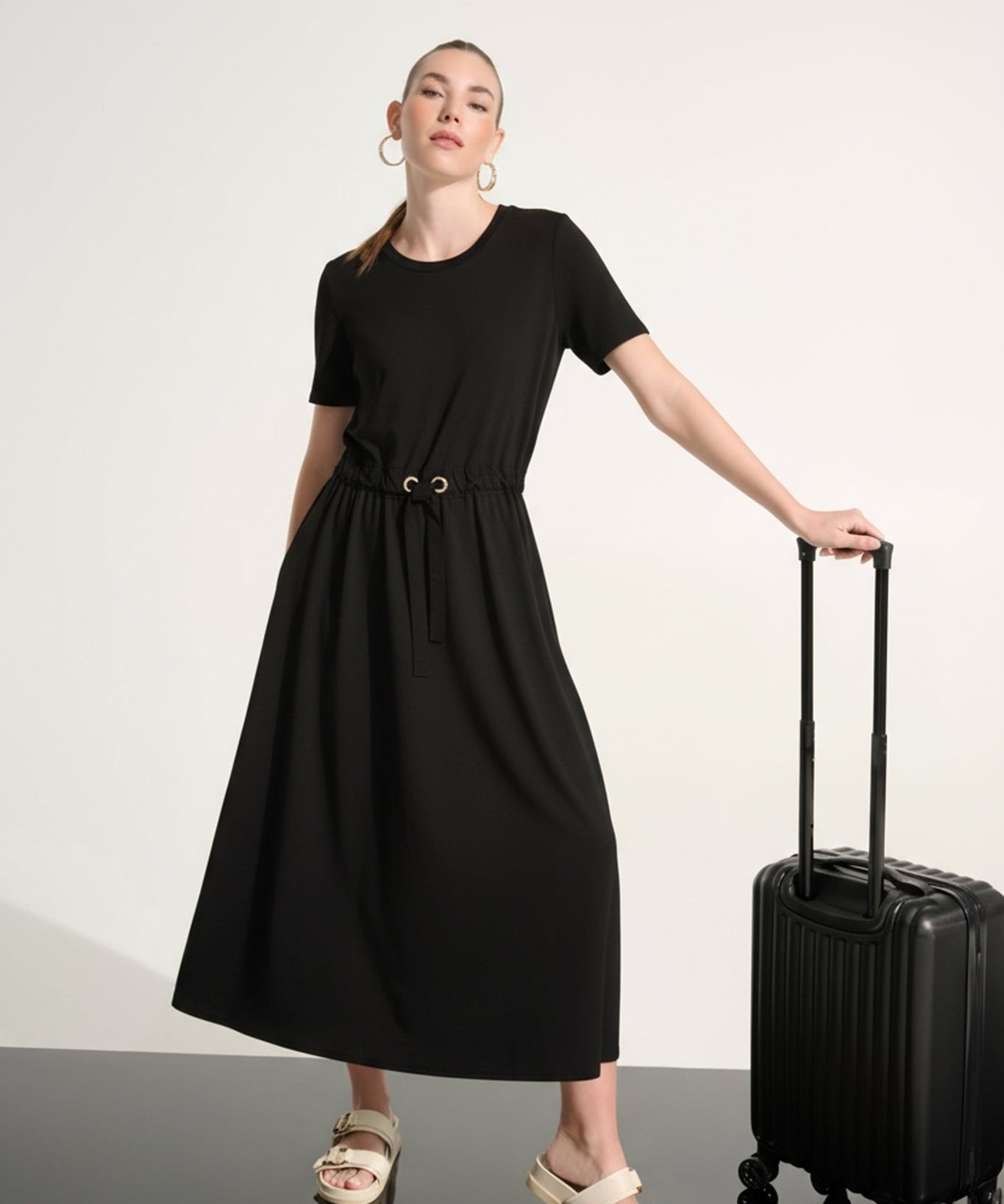 Joseph Ribkoff Jersey And Memory Fit & Flare Dress With Waist Detail - Blue Sky Fashions & Lingerie