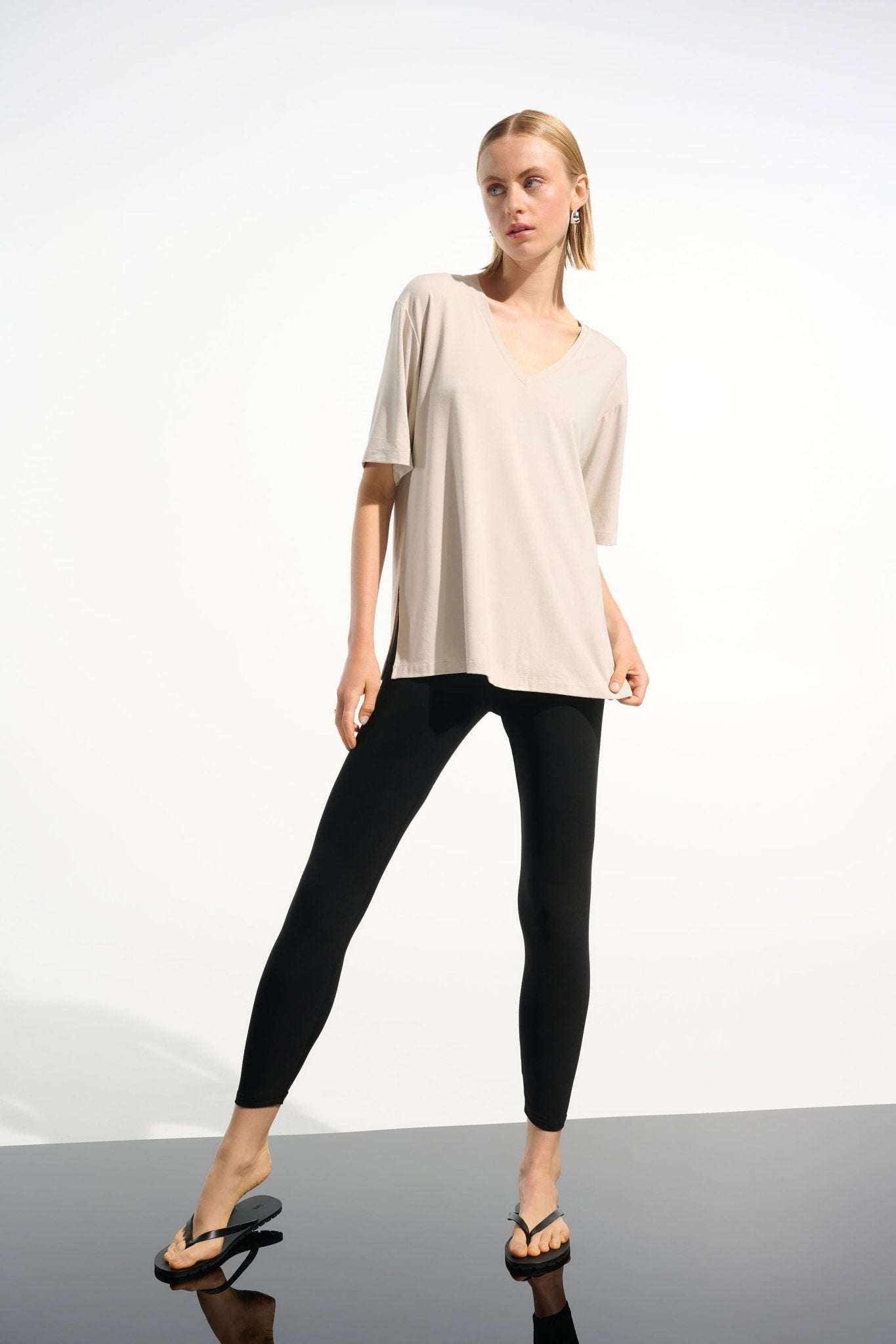 Joseph Ribkoff Jersey Boxy Tunic With V-neckline 261600 - Moonstone - Blue Sky Fashions & Lingerie