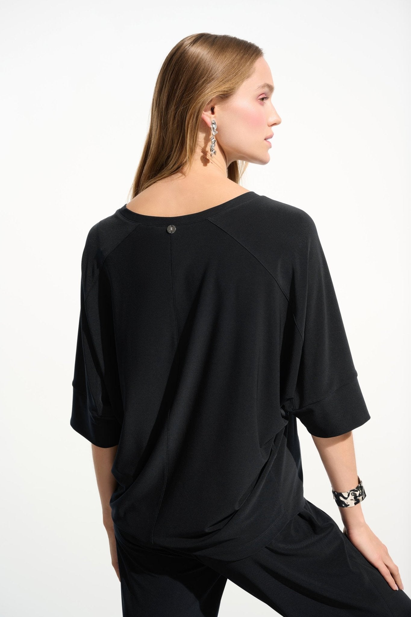 Joseph Ribkoff Jersey Boxy Tunic With V-neckline 261641 - Black - Blue Sky Fashions & Lingerie