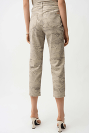 Joseph Ribkoff Metallic Abstract Print Slim Crop Jeans - 261959 - Blue Sky Fashions & Lingerie