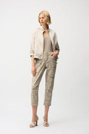 Joseph Ribkoff Metallic Abstract Print Slim Crop Jeans - 261959 - Blue Sky Fashions & Lingerie