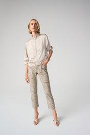 Joseph Ribkoff Metallic Abstract Print Slim Crop Jeans - 261959 - Blue Sky Fashions & Lingerie