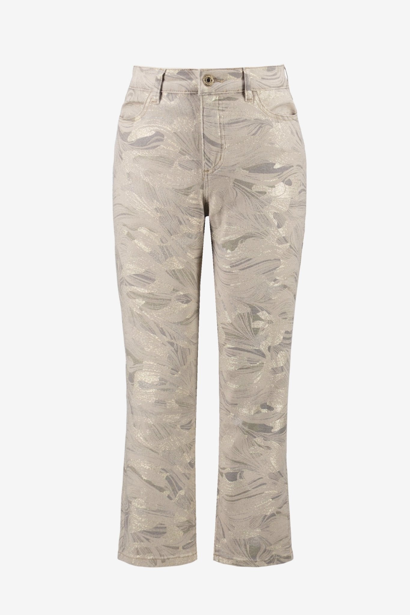 Joseph Ribkoff Metallic Abstract Print Slim Crop Jeans - 261959 - Blue Sky Fashions & Lingerie
