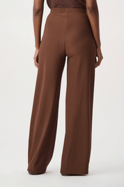 Joseph Ribkoff Rib Knit Wide-Leg Pull-On Pants 264603 - Mahogany - Blue Sky Fashions & Lingerie