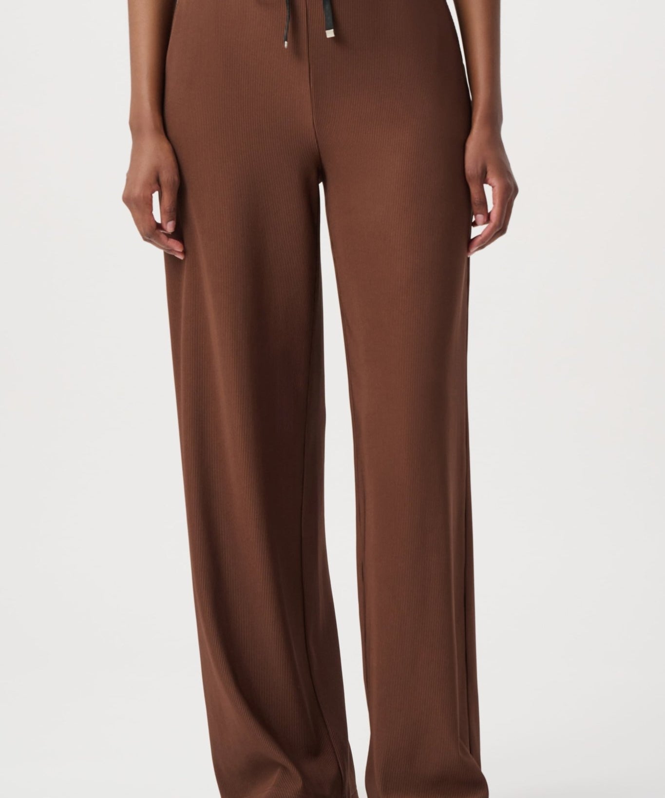 Joseph Ribkoff Rib Knit Wide-Leg Pull-On Pants 264603 - Mahogany - Blue Sky Fashions & Lingerie