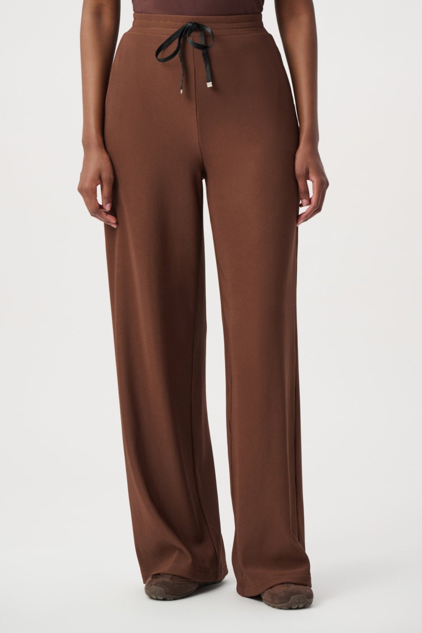 Joseph Ribkoff Rib Knit Wide-Leg Pull-On Pants 264603 - Mahogany - Blue Sky Fashions & Lingerie