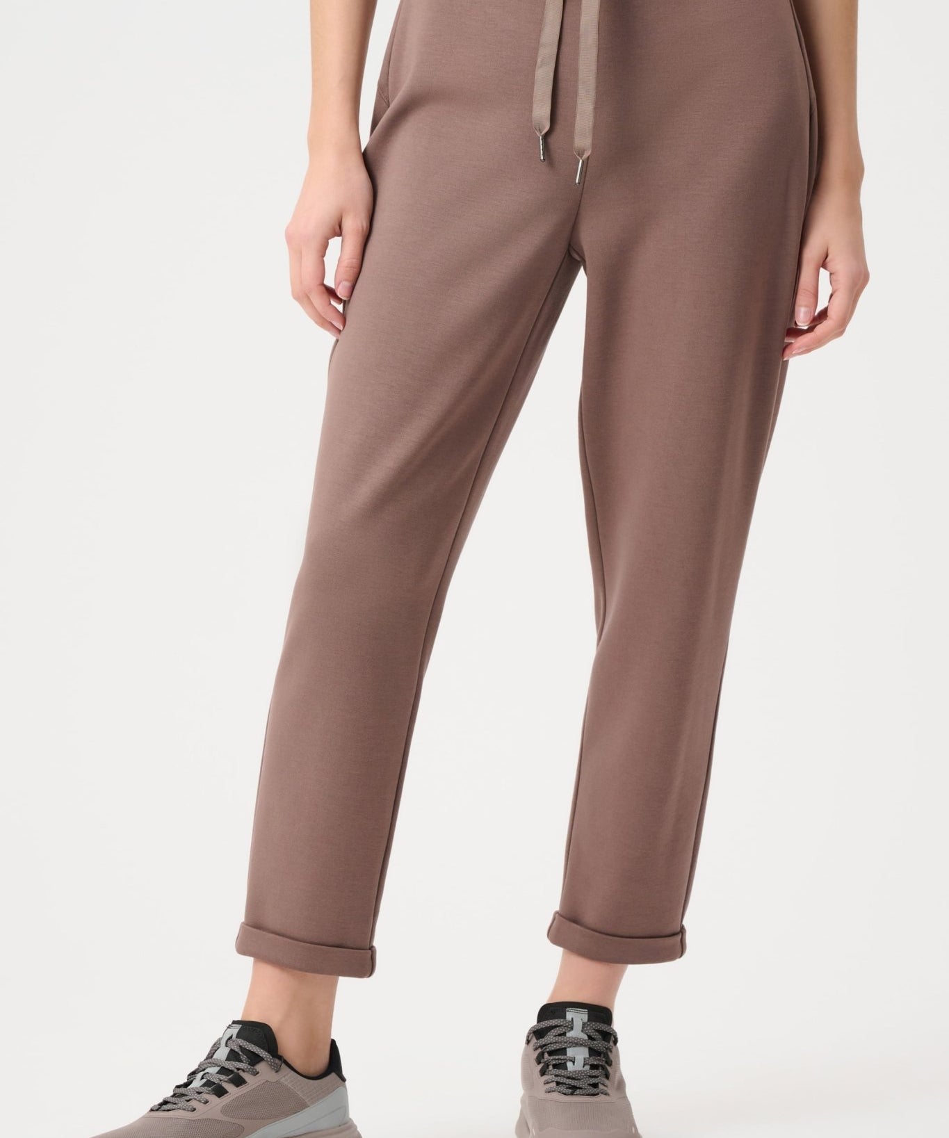 Joseph Ribkoff Scuba Jersey Pull - On Jogger Pants With Drawstring Waist 261606F26 Mink - Blue Sky Fashions & Lingerie