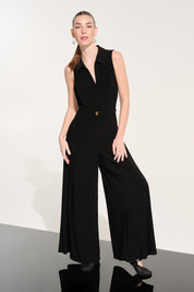 Joseph Ribkoff Silky Knit Wide Leg Jumpsuit With Zipped Neckline - Blue Sky Fashions & Lingerie