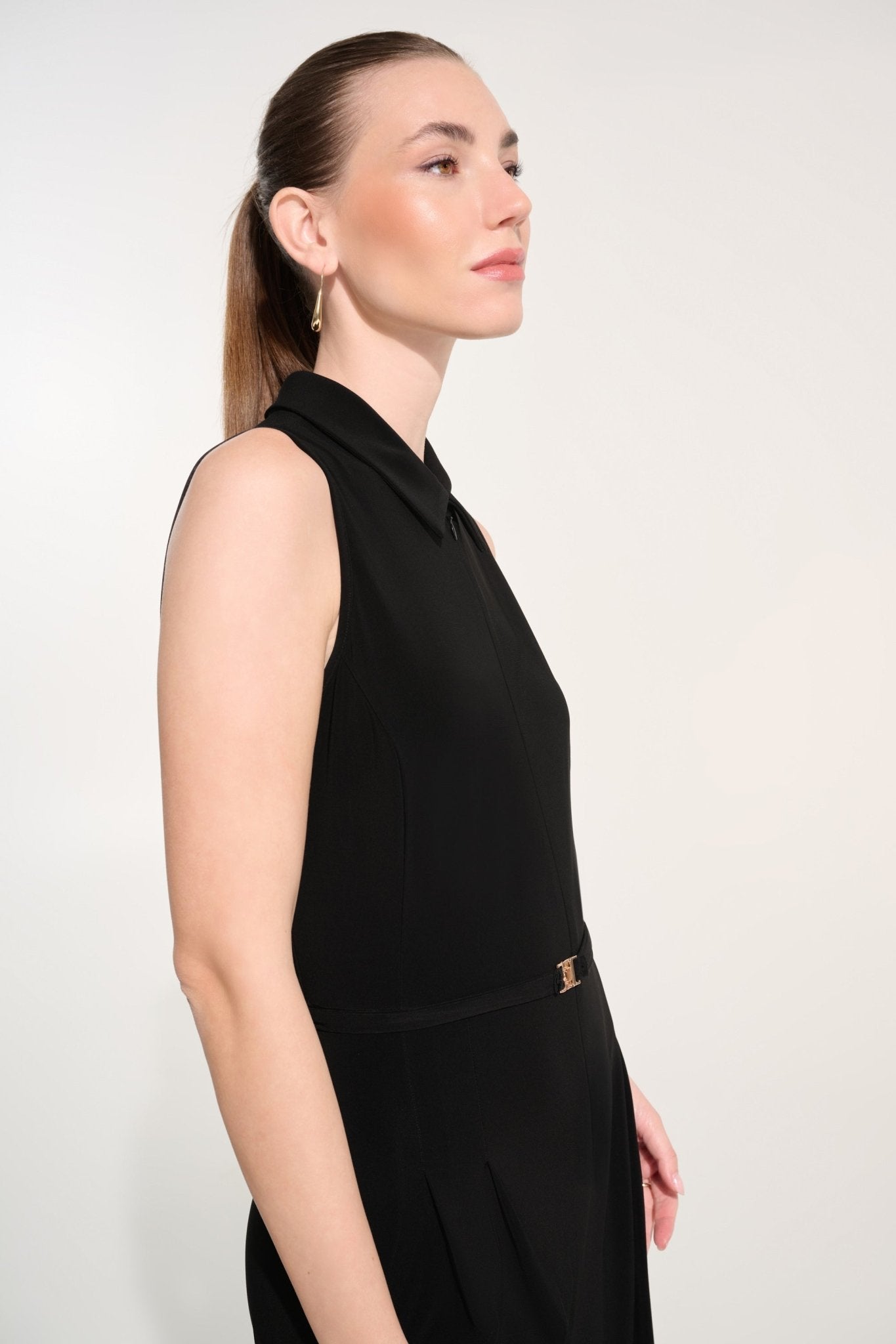 Joseph Ribkoff Silky Knit Wide Leg Jumpsuit With Zipped Neckline - Blue Sky Fashions & Lingerie