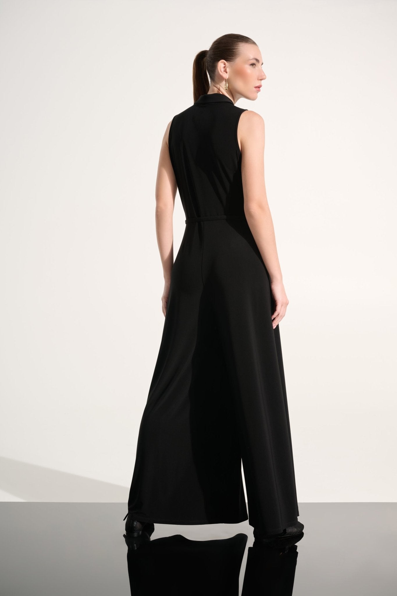 Joseph Ribkoff Silky Knit Wide Leg Jumpsuit With Zipped Neckline - Blue Sky Fashions & Lingerie