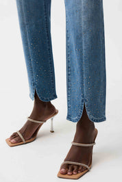 Joseph Ribkoff Slim Leg Jeans With Rhinestone Detail 261954 - Blue Sky Fashions & Lingerie