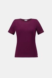 Joseph Ribkoff Stripe Band Crewneck Tee 264620 - Elderberry - Blue Sky Fashions & Lingerie