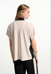 JOSEPH RIBKOFF TOP 261611 - MOONSTONE/BLACK - Blue Sky Fashions & Lingerie