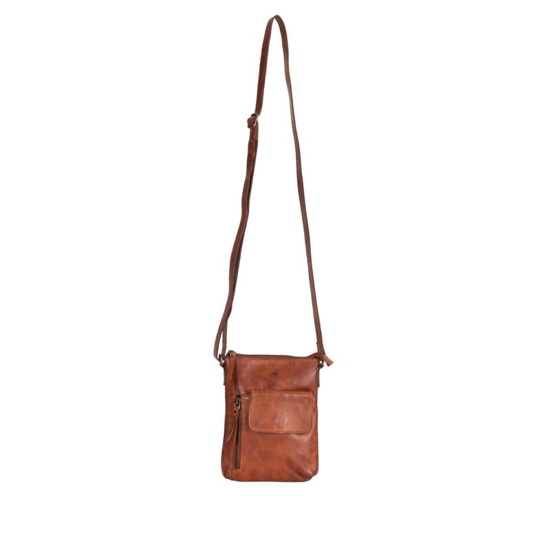 Julia leather Shoulder Bag - Cognac - Blue Sky Fashions & Lingerie