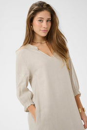 June Linen Dress by Cream - Perfectly Pale - Blue Sky Fashions & Lingerie