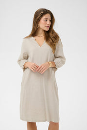 June Linen Dress by Cream - Perfectly Pale - Blue Sky Fashions & Lingerie