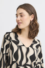 Justini Dress by Fransa - Black Art - Blue Sky Fashions & Lingerie