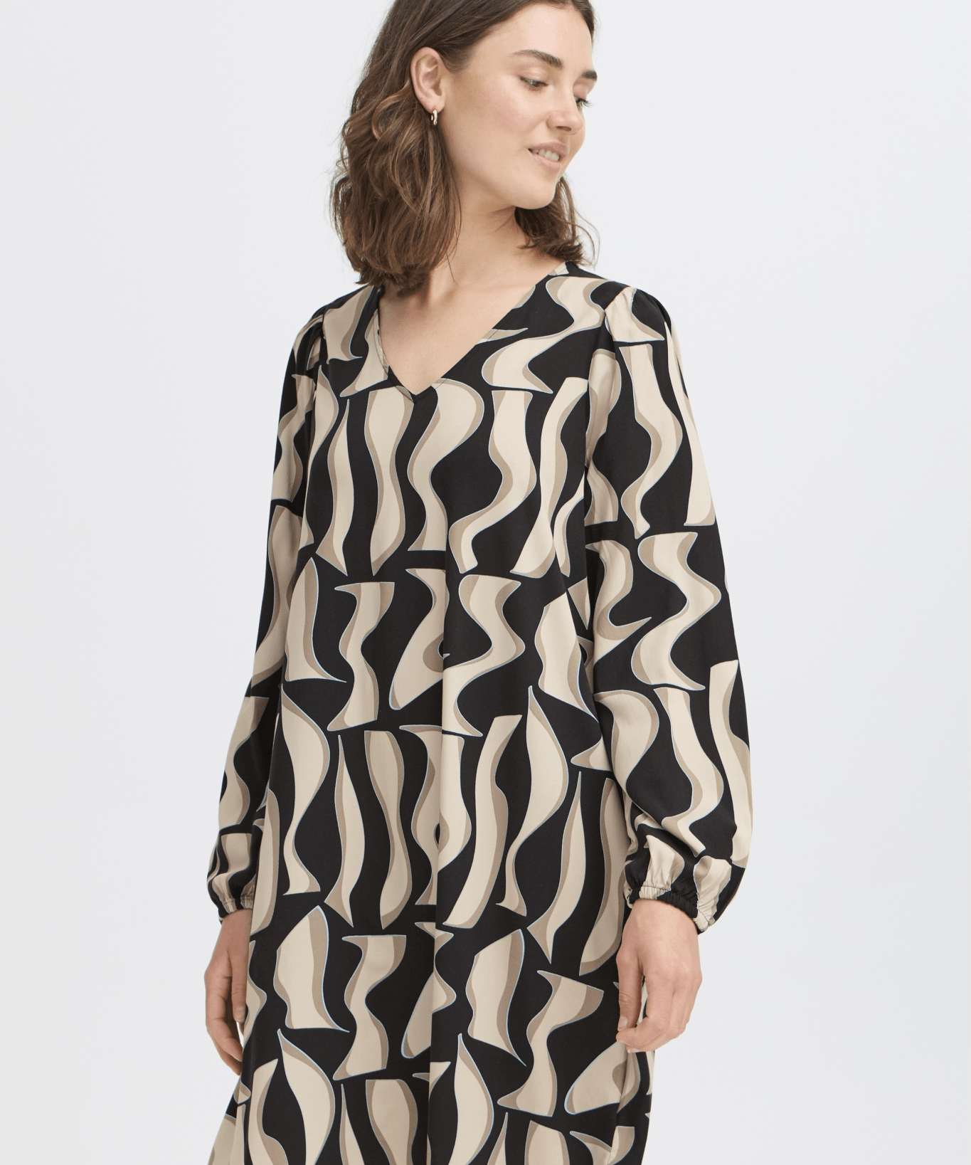 Justini Dress by Fransa - Black Art - Blue Sky Fashions & Lingerie