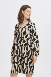 Justini Dress by Fransa - Black Art - Blue Sky Fashions & Lingerie