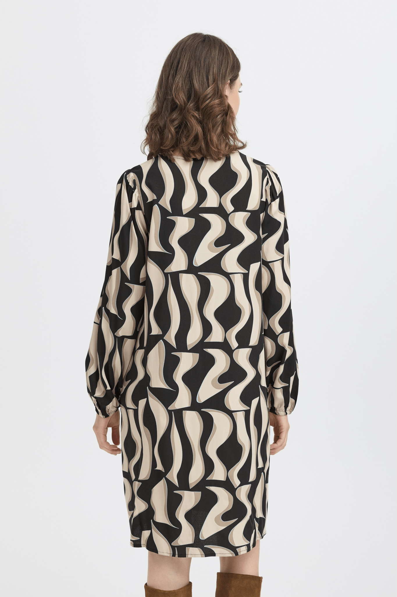 Justini Dress by Fransa - Black Art - Blue Sky Fashions & Lingerie