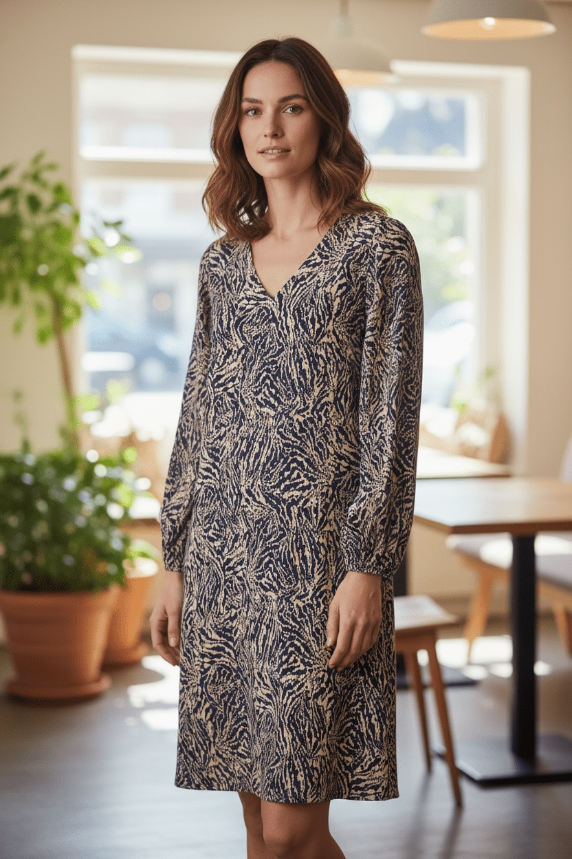 Justini Dress by Fransa - Desert Taupe - Blue Sky Fashions & Lingerie