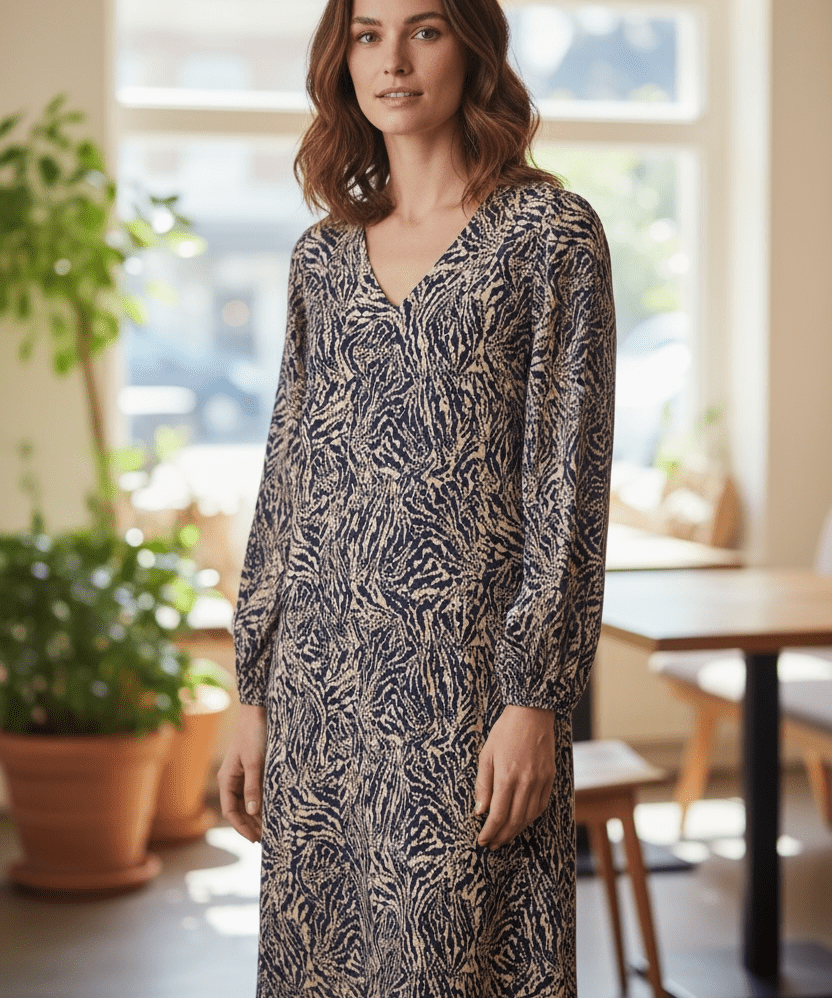 Justini Dress by Fransa - Desert Taupe - Blue Sky Fashions & Lingerie