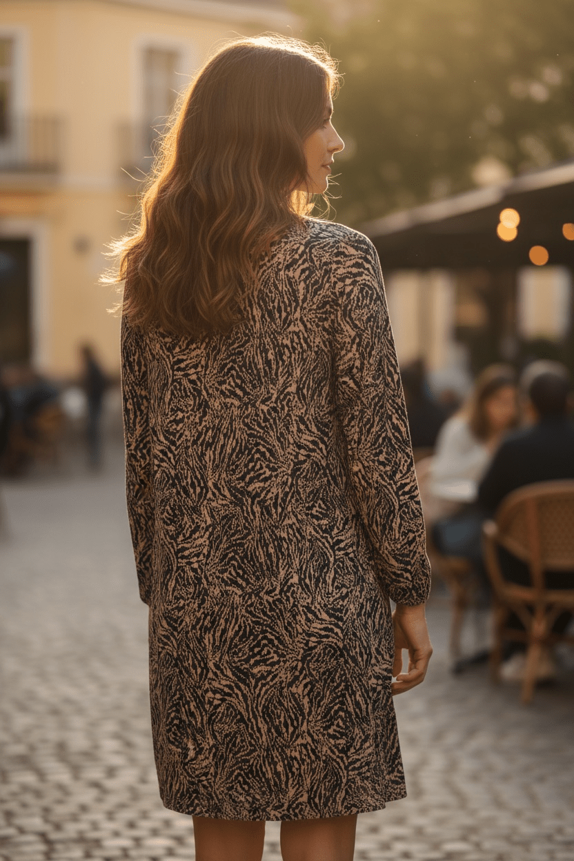 Justini Dress by Fransa - Desert Taupe - Blue Sky Fashions & Lingerie