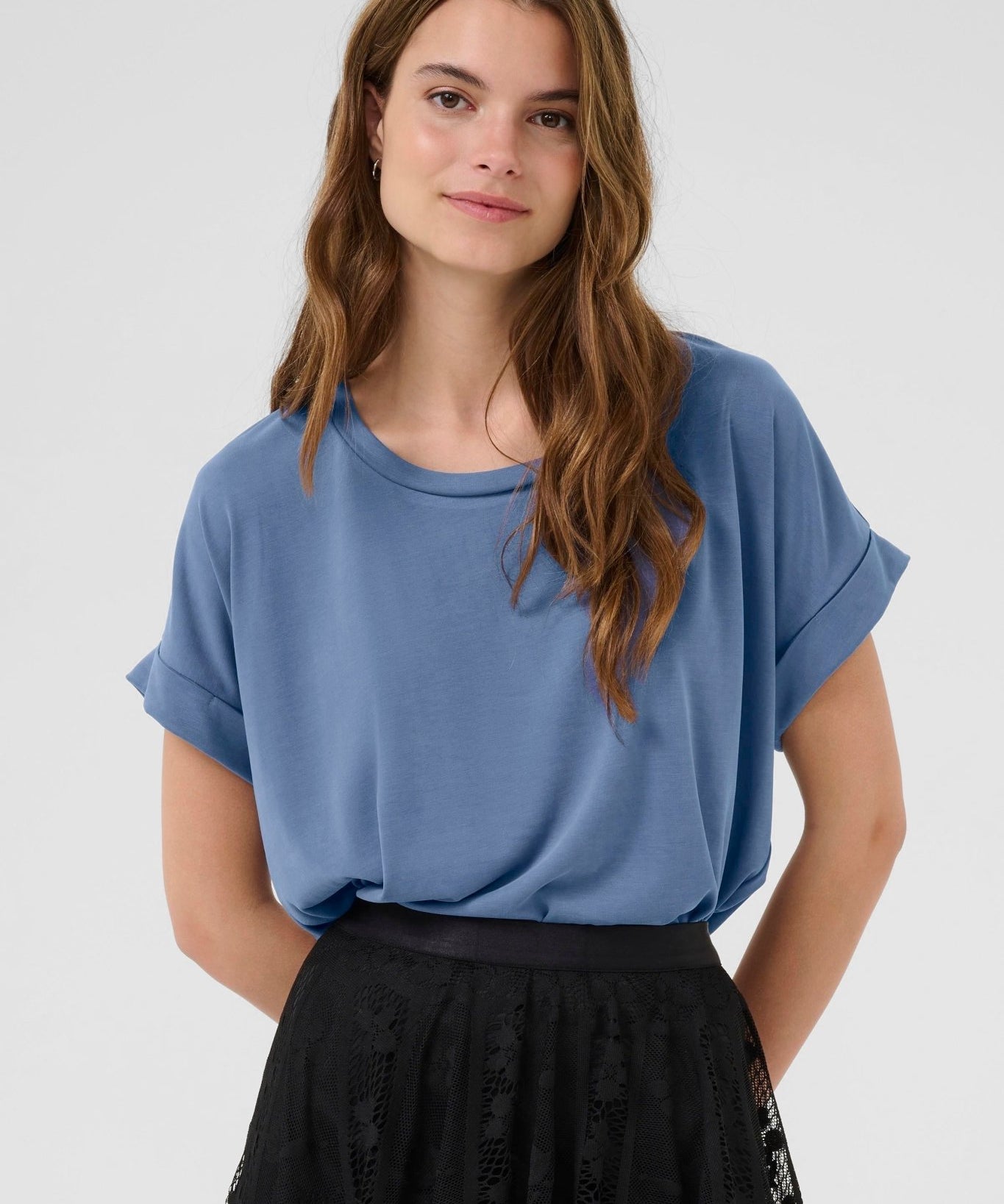 Kajsa T-shirt by Culture - Bijou Blue - Blue Sky Fashions & Lingerie